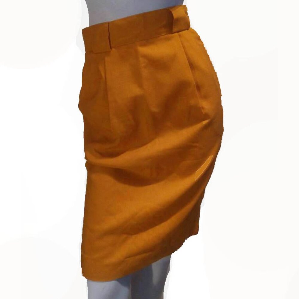 Breamer by Jeremy Scott dark yellow / orange pencil skirt, Made in Canada